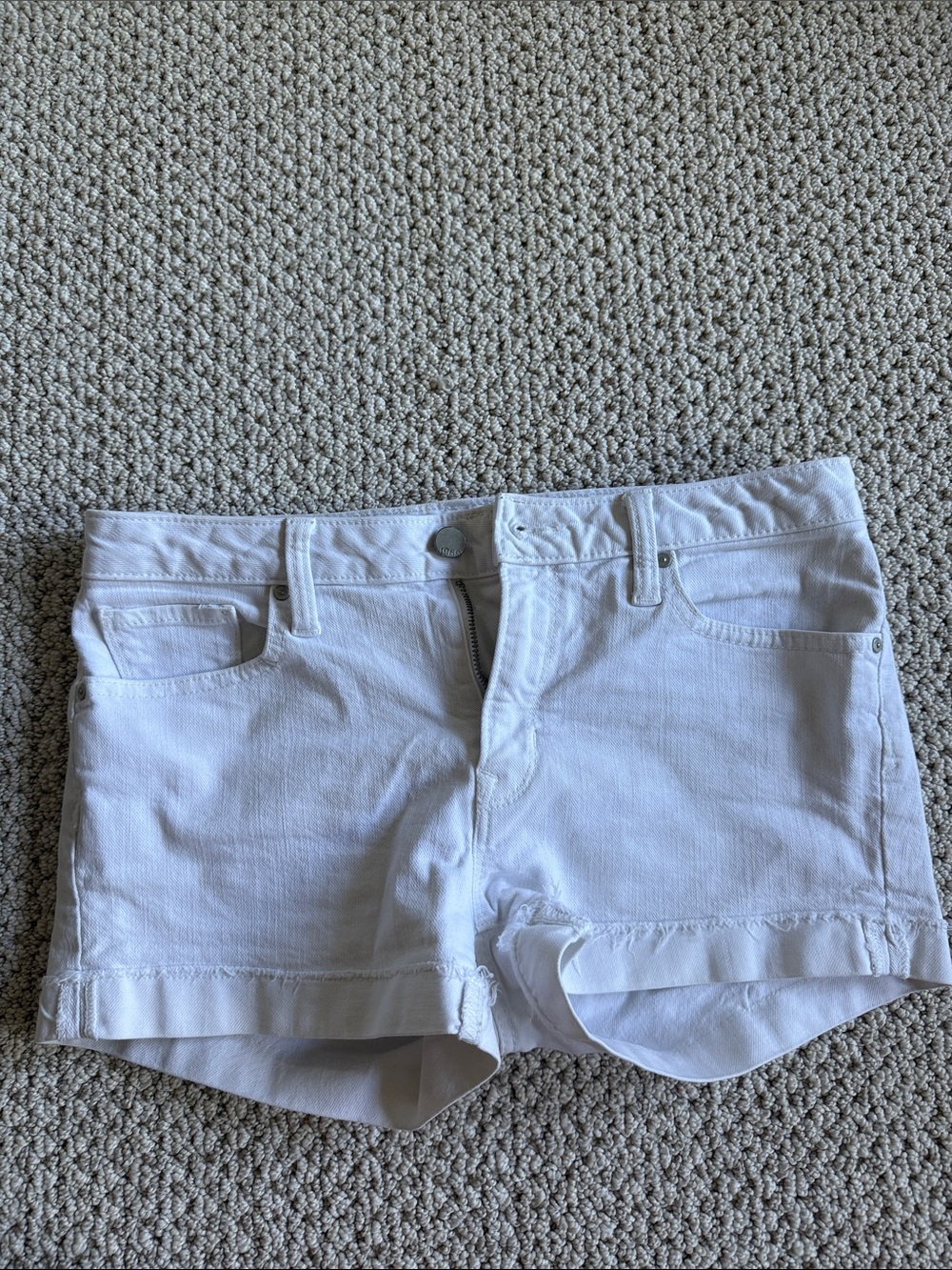 GAP White Denim Shorts with Cuffed Hem
